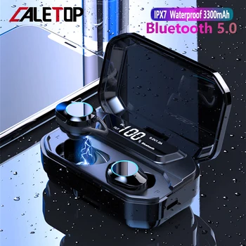 

CALETOP G02 TWS Bluetooth 5.0 Earphone Stereo Wireless Headphone With Mic IPX7 Waterproof LED Power Display 3300mAh Power Bank