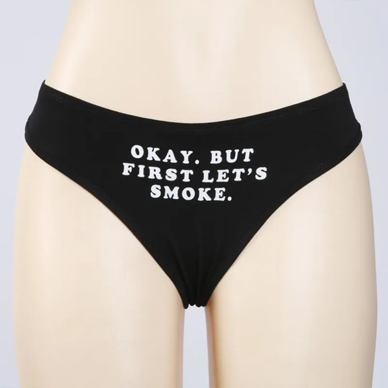 2017 New Chic Funny Words Letter Print Women Briefs Panty Underrwear