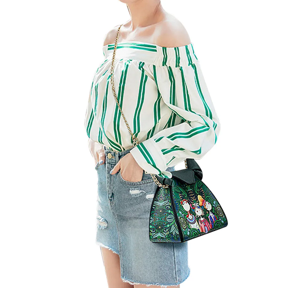 Stampa Delle 2018sep29 Verde Del Spalla Tracolla Singolo A Sacchetto Modello Trapezoidale Foresta Borsa Di Donne Ragazze Della 8fBfq