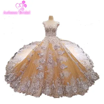 

2017 New Arrival Luxury Cap Sleeves Bridal Gown High Quality Lace Appliques Beaded Wedding Dress Real Photos vestido de noiva