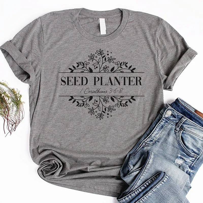 

Seed Planter Funny Tshirts Women Tumblr Fashion Short Sleeve Tshirt for Lady Top Unisex Graphic Tee Shirt Femme Drop Shipping