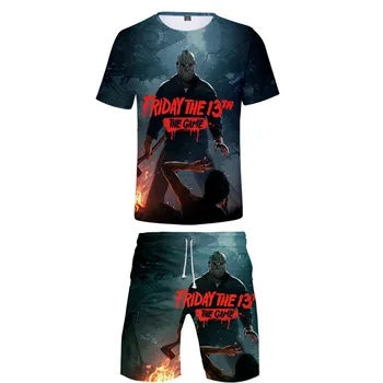 

Summer T Shirt New Men's Set Short Casual 3d Print Friday The 13th The Game Suits Sportswear Men Clothing Man Two Pieces Fashion
