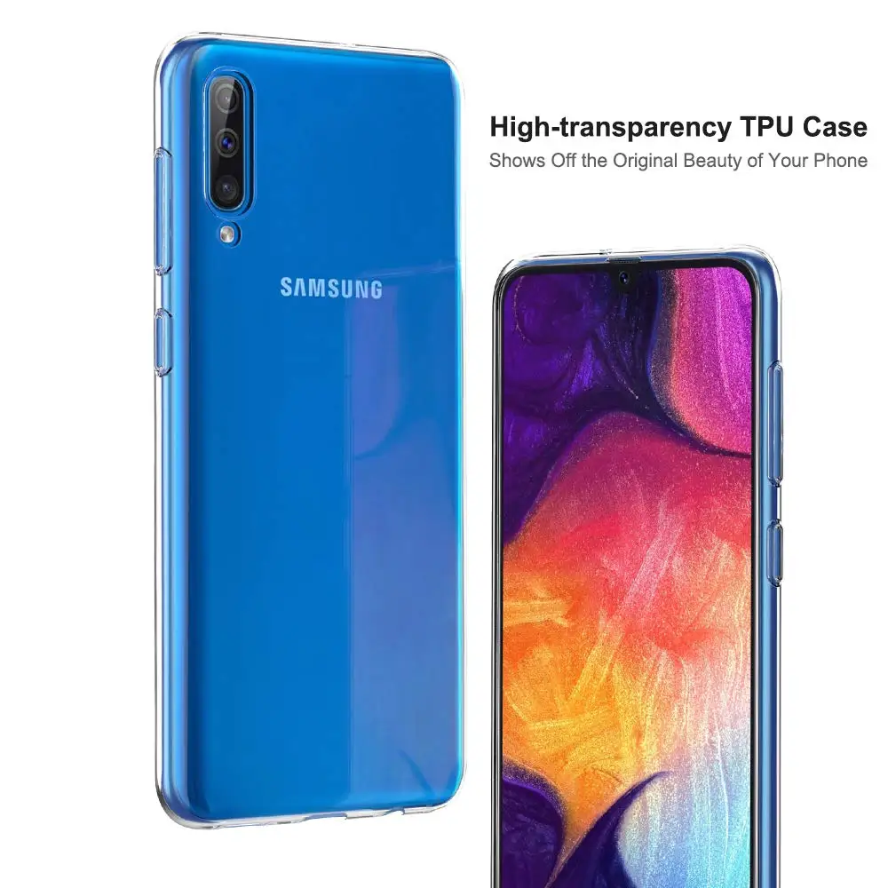 Чехол для Samsung Galaxy A50, тонкий прозрачный мягкий ТПУ чехол для Samsung A50 A 50 A505 A505F, силиконовый защитный прозрачный чехол