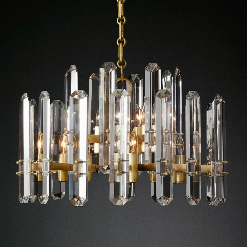 Luxury American RH Big Crystal Led Chandelier Living Room Post Modern
