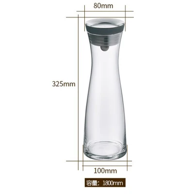 780ml1200ml1800mlбольшая емкость, толстые стеклянные кастрюли для холодной воды, жаропрочные взрывозащищенные соки, кувшин для воды, чайники - Цвет: c 1800ml