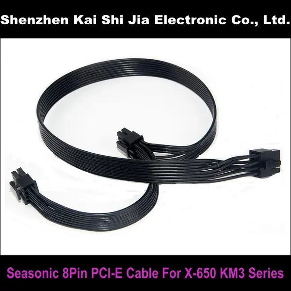 

High Quality Black Dual 8Pin PCI-E Modular Power Supply Cable for Seasonic X-650 X-750 KM3 Series
