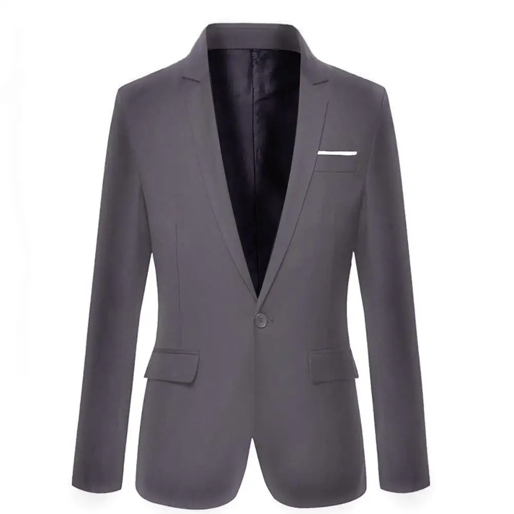 

Men Fashion Slim Fit Casual Business Solid Color Blazer Jacket Autumn Outwear