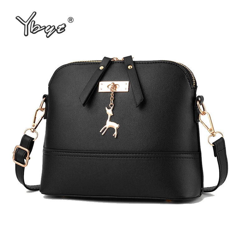 YBYT العلامة التجارية 2018 جديد إمرأة حقائب كتف بسيطة أزياء قذيفة شكل النساء صغيرة رسول Crossbody حقيبة السيدات زيبر حقائب