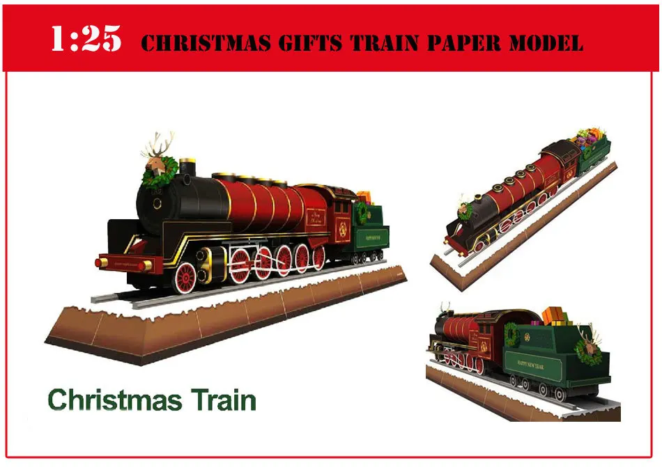 Aliexpress.com : Buy Scale 1:25 Christmas Train 3D Paper 