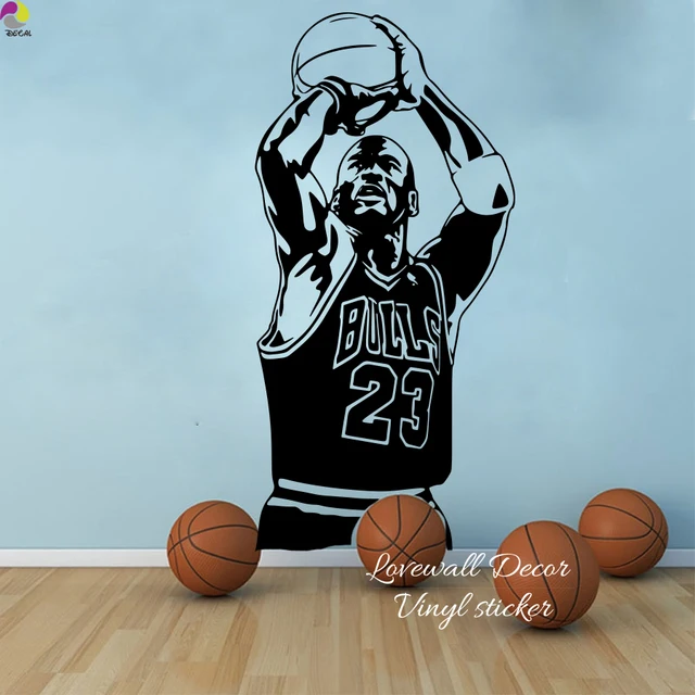 Chicago Bulls Michael Jordan Wall Sticker Living Room Nba Basketball Chicago Bulls Michael Jordan Wall Sticker Living Room Nba Basketball Player Decal Kids Children