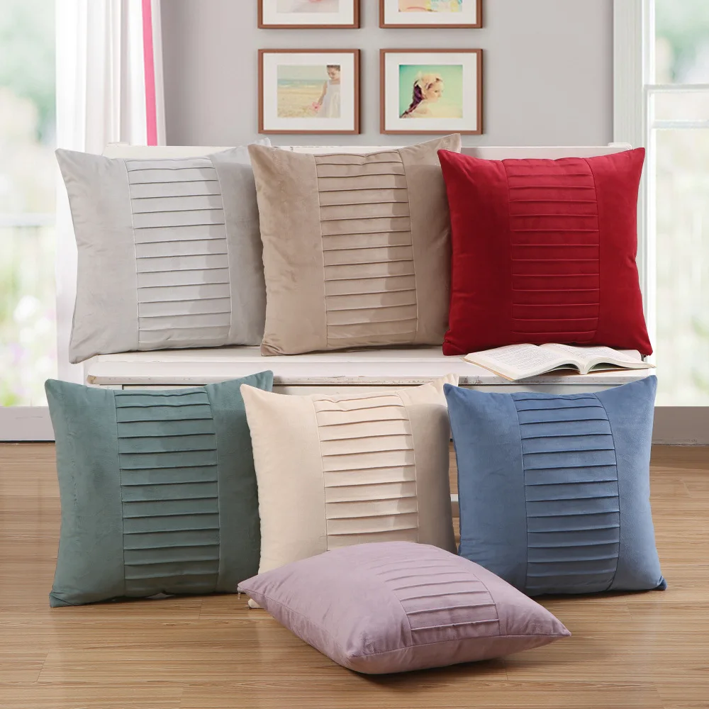 Декоративные диванные подушки для дома, сплошной цвет, короткая плюшевая наволочка, чехол для дивана, наволочка для подушки, наволочка, чехол для подушки