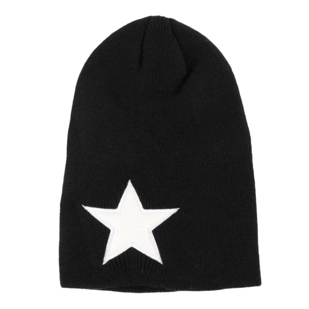 Повседневная стильная женская и мужская пятиконечная звезда теплая трикотажная шапка с черепами хип-хоп вязаная шапка Удобная вязаная шапка с манжетой зимний подарок