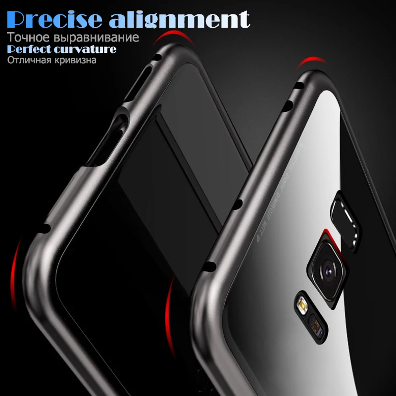 Magnetic Adsorption Phone Cases For Samsung Galaxy S8 S9 Plus S8+ S9+ Note 8 Note 9 Metal Magnet Absorption 360 Case Glass Cover Magnetic Adsorption Phone Cases For Samsung Galaxy S8 S9 Plus S8+ S9+ Note 8 Note 9 Metal Magnet Absorption 360 Case Glass Cover