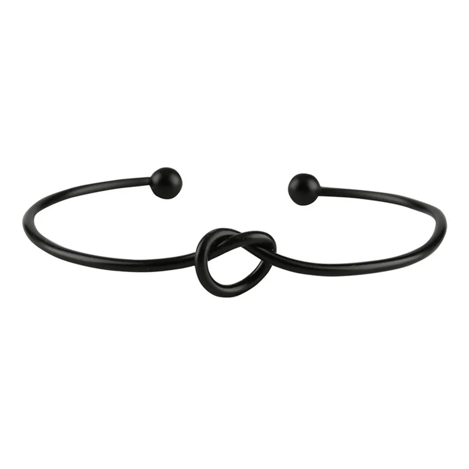 Trendy Exquisite Heart-shaped Bracelet Half Open Black RoseGold Silver Womens Fashion Jewelry Bangles  (9)
