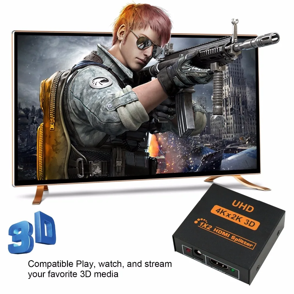 BESIUNI 4K HDMI Splitter Full HD 1080p Video HDMI Switch Switcher 1X2 1X4 Dual Display For HDTV DVD PS3 Xbox