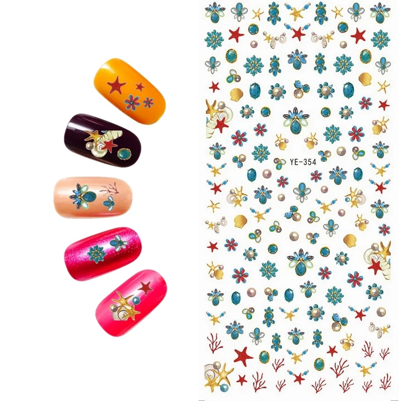 3 упак./лот переводка NAIL ART наклейки на ногти цветок США шлем с флагом Статуя Свободы YE354-356