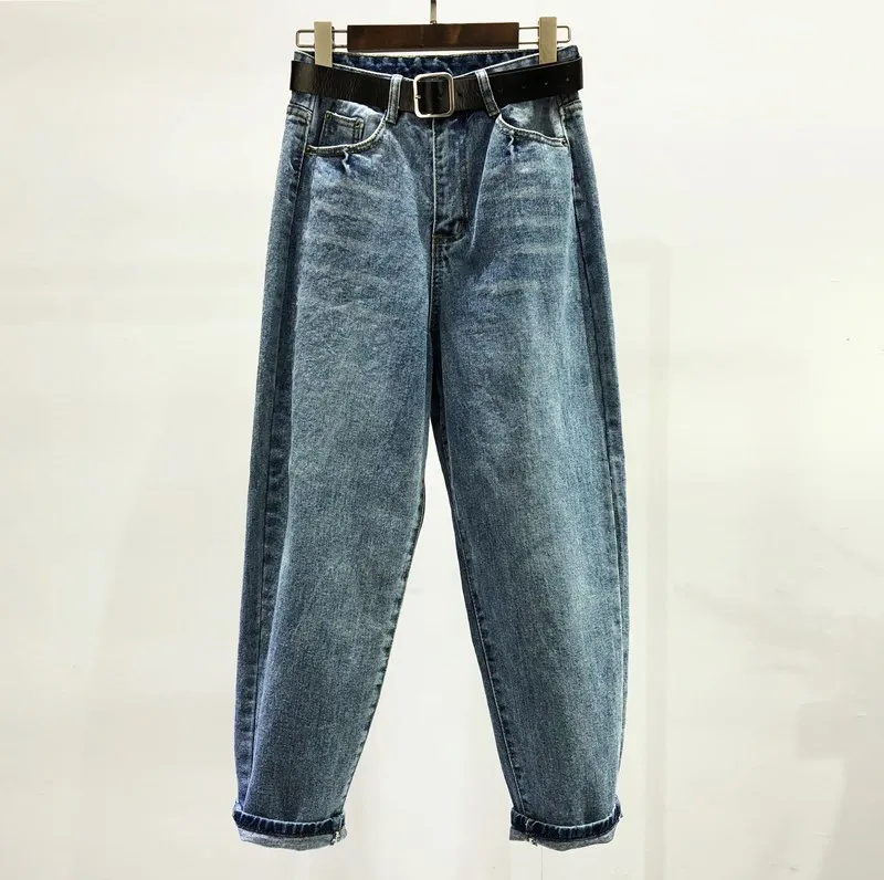 

Autumn Winter Women Wide Leg High Waist Jeans Casual Loose Harem Jeans