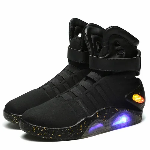 Coslive Marty Mcfly/кроссовки; обувь «Назад в будущее»; спортивная обувь для костюмированной вечеринки; Цвет Черный; светильник - Цвет: As Shown