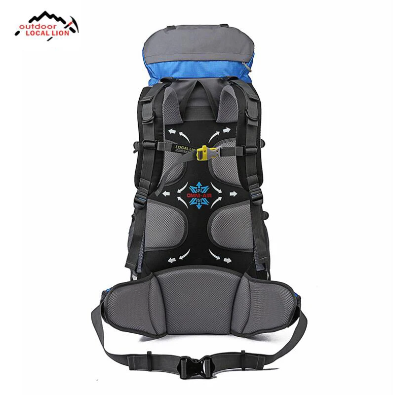 LOCAL LION 65L Travel Camping Hiking Backpack Waterproof Profession Hiking Sports Bag Outdoor Backpack Climbing Rucksack