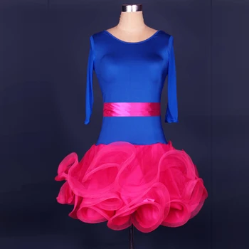 

New style Latin dance costume half sleeves spandex latin dance dress for women latin dance competition dresses S-4XL