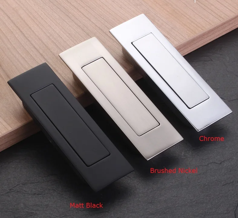 

2Pcs/Lot Premintehdw Zinc Sliding Pocket Door Cabinet Recessed Flush Pull Handle Dust Cover