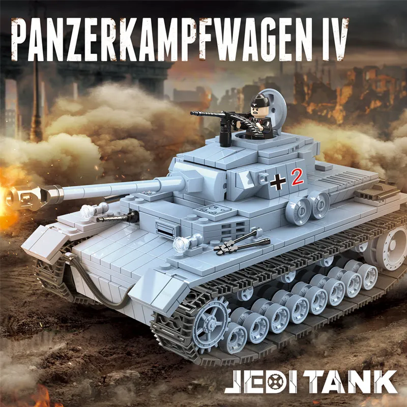 

New 716PCS WW2 War Tank German King Tiger Tank Building Blocks Sets Compatible Brand Military Army Soldiers Toys for Children