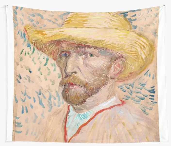 1887 Vincent Van Gogh Self Portrait Wall Tapestry Cover Beach Towel Throw Blanket Picnic Yoga Mat Home Decoration | Дом и сад