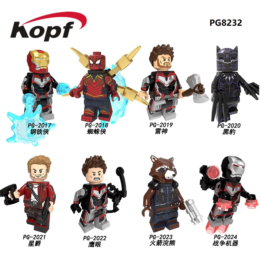 

Building Blocks Super Heroes Bricks Iron Man Spider-ManThor War Machine Wolverine Figures Gift For Children Learning Toys PG8232