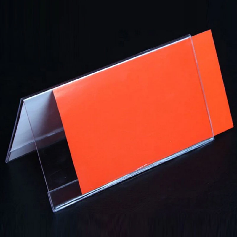 

4 pcs High Quality 10*20cm V Triangle Acrylic Name Card Label Holder Seat Name Display Stand Table Stationery Papelaria