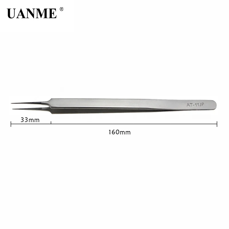 UANME Ultra Precision Tweezers Swiss Technology Stainless Steel Curved FlywireTweezers Pliers with Fine Tip Supper Sharp Needle