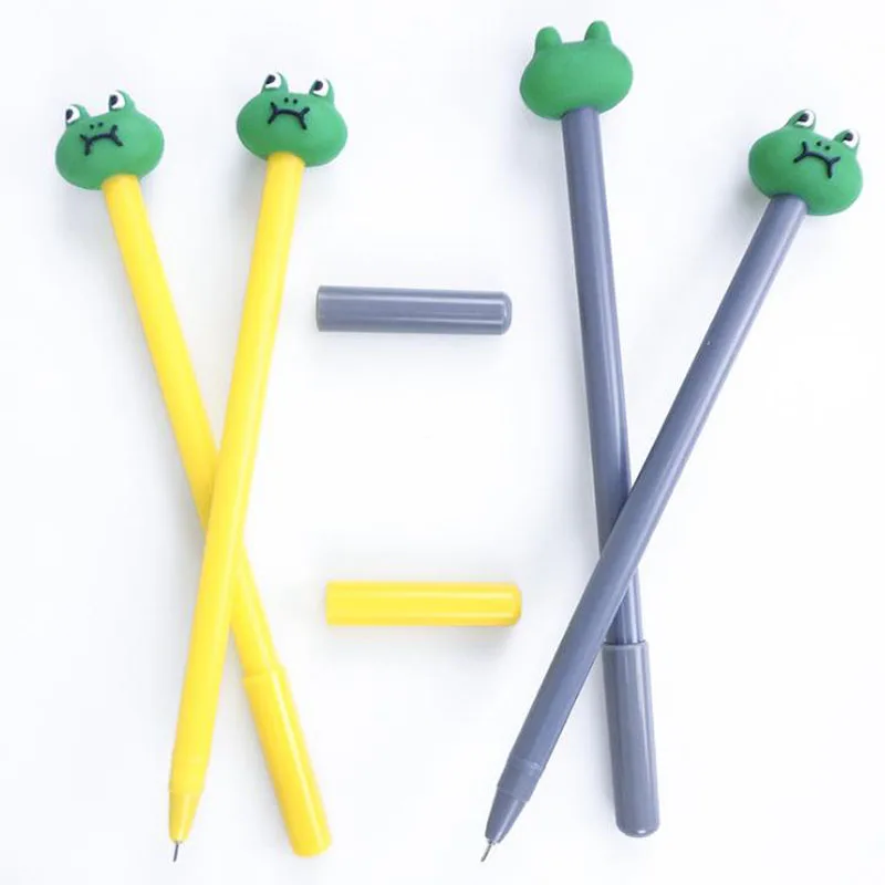 

4 Pcs Kawaii Cartoon Cute Animals Frog 0.38mm Black Gel Pen Student Gifts Awards Office Writing Supplies Stationery