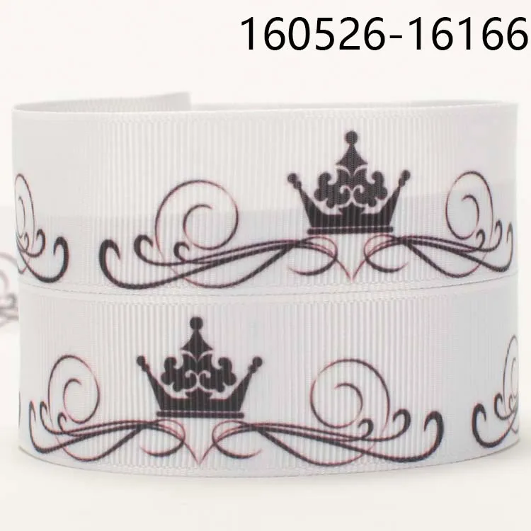 Новое поступление 50 ярдов 7/8 &quot22 мм Черная Корона печатная grosgrain лента DIY