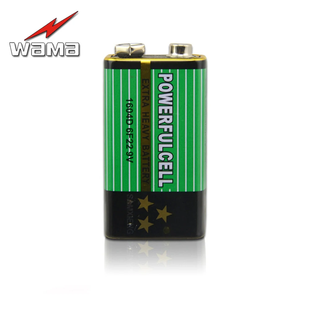 

20pcs/Box Wama 6F22 1604D 9V Primary Dry Battery Laminated Zinc Carbon Batteries for Alarm Microphone Ultra Long Working Life