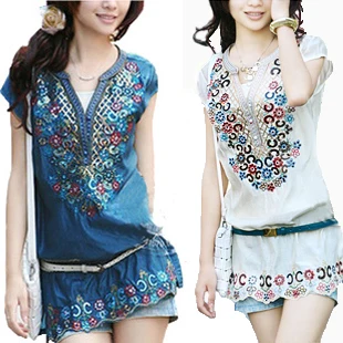 Wholesale New Fashion casual women clothing summer dress 2017 shirt vestidos folk style embroidery vestido party female blouses dresses Buy Cheap New Fashion casual women clothing summer dress 2017 shirt vestidos folk style embroidery vestido party female blouses dresses