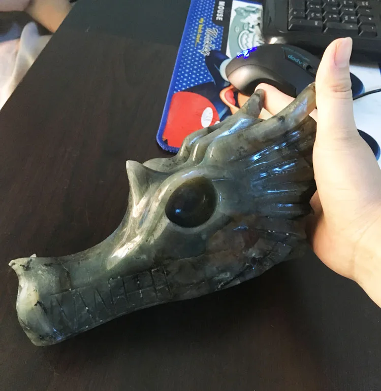 natural Labradorite skull for home decoration (3)
