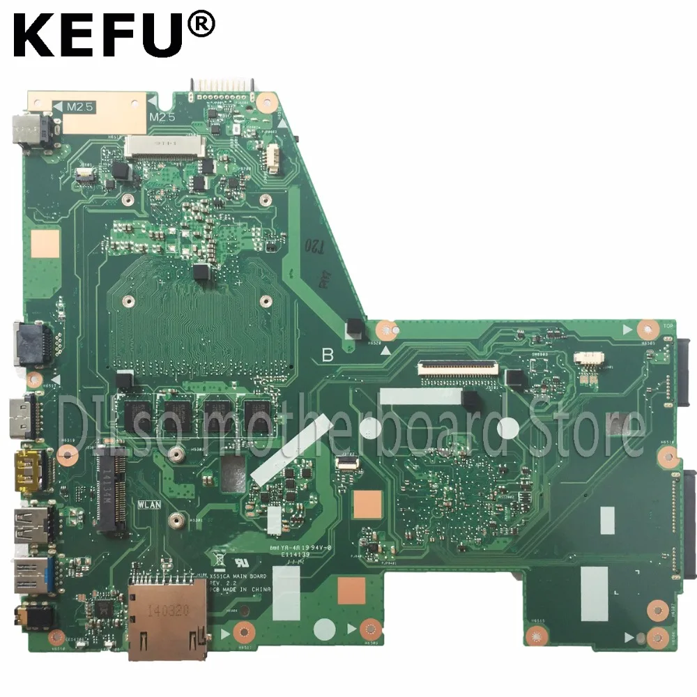 Оригинальный kefu X551CAP для ASUS X551CA F551CA Материнская плата ноутбука F551CA плата REV2.2 I3 Процессор 4 Гб Тесты работы 100%