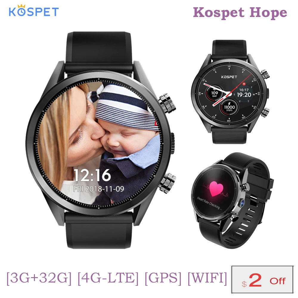  KOSPET Hope 4G Bluetooth Android 7.1.1 Smart Watch 1.39