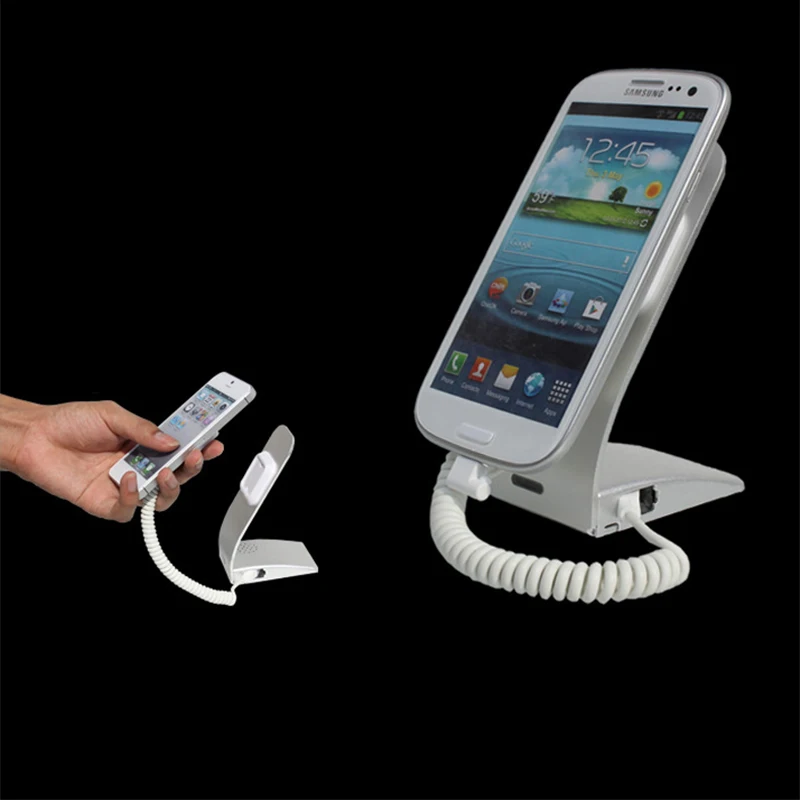 

5Pcs/Lot Charging Mobile Phone Security Display Stand Cellphone Alarm Holder Burglar Alarm For Shopping Mall With Security Cable