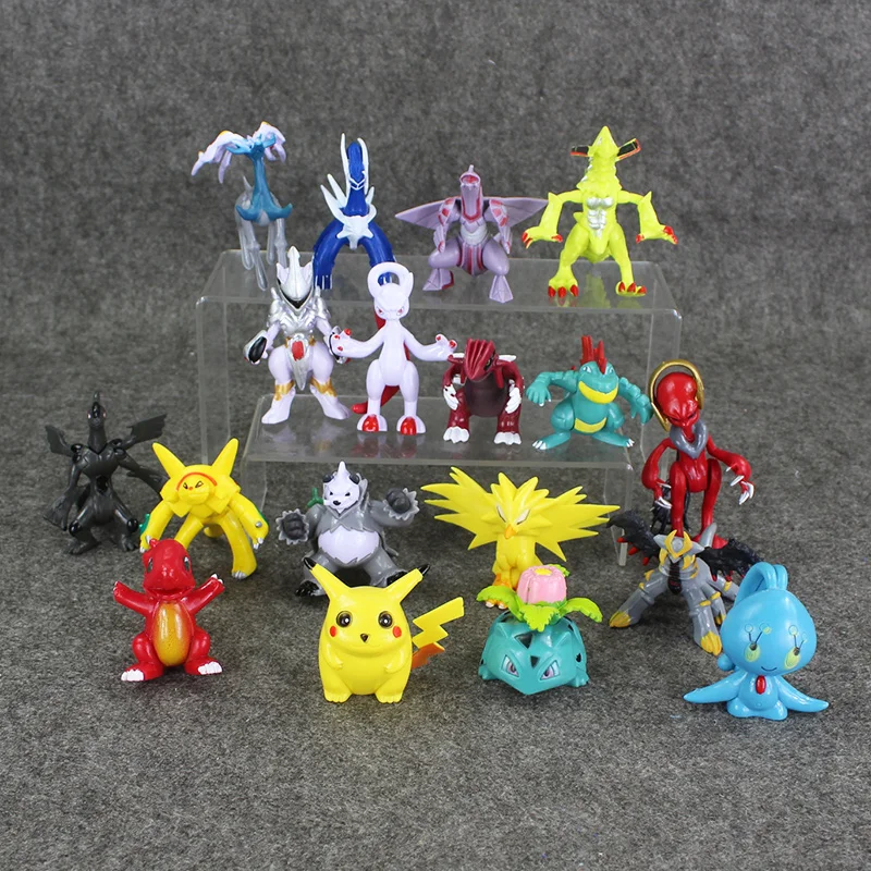 

2 Styles 18pcs/lot ball Figure Toy Charmander Mega Mewtwo Groudon Kyogre Dialga Palkia Giratina Mini Model Toy for Kids