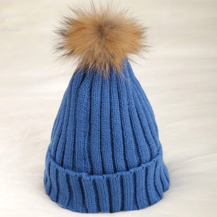 

Christmas Gift Women's Beanie Knitted Caps Crochet Hats Rabbit Fur Pompons Curling Ear Protect Casual Winter Cap Women Beanies