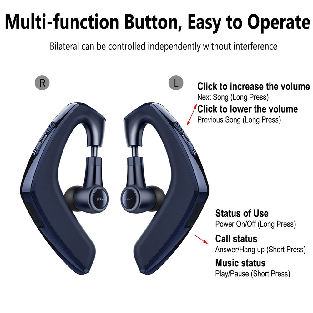 Горячая Picun W3 эргономичный ушной крючок беспроводной стерео музыка Bluetooth наушники