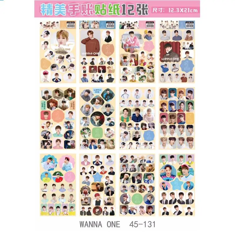 

120 sheets/lot KPOP WANNA ONE Sticker TOY YOON JI SEONG Ha Sung Woon PARK JI HOON Figure magic 3d wall stickers for kids rooms