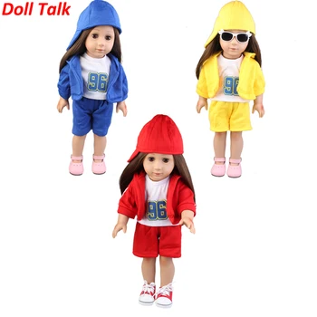 

Doll Talk 1 Set Sport Clothes For 18 Inch Doll 96 Digital T-shirt Jacket+Hat Baseball Uniform Clothes Set For new Born Doll