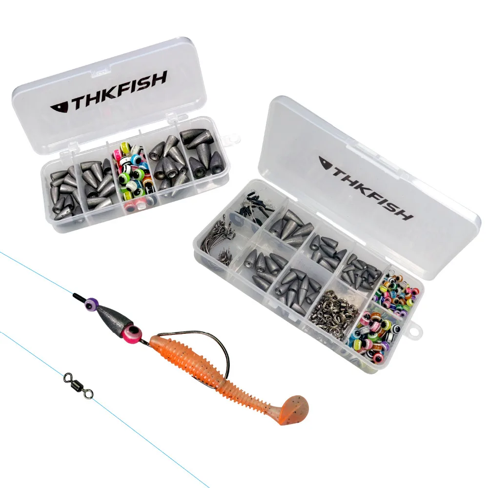 64pcs 219pcs Fishing Bullet Weights Texas Rig Set Fishing Accessories