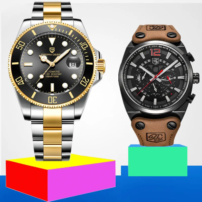 

BENYAR And PAGANI DESIGN Brand Quartz Watch Men Fashion Leather Military Chronograph Waterproof Sport Watches Relogio Masculino
