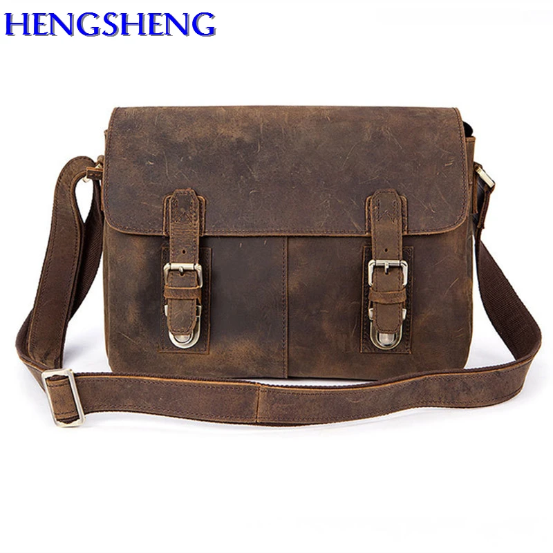 

Hengsheng newly style genuine leather men shoulder bag with quality cow layer leather man messengers bag of fashion men bags