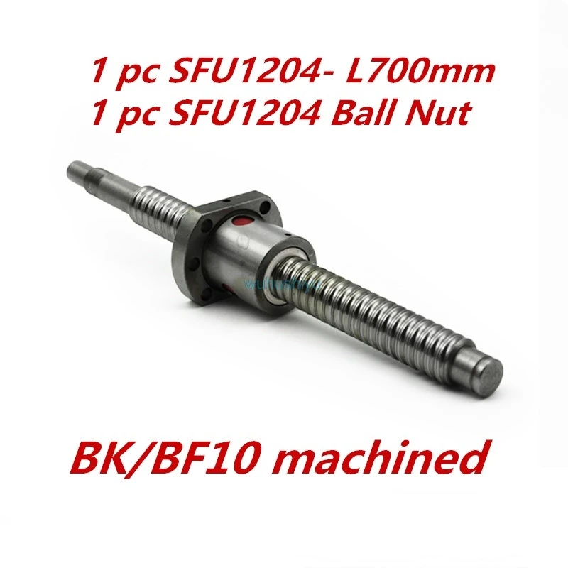 

Free Shipping for 1pc SFU1204 700mm Ballscrews +1pc 1204 ball nut bk/bf10 end machined CNC parts Woodworking Machinery Parts