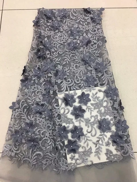 

High quality New Arrival Bridal French Lace Fabric Beaded African Tulle Lace Fabric 5 Yards Per Lot Net Lace Fabric For Dress
