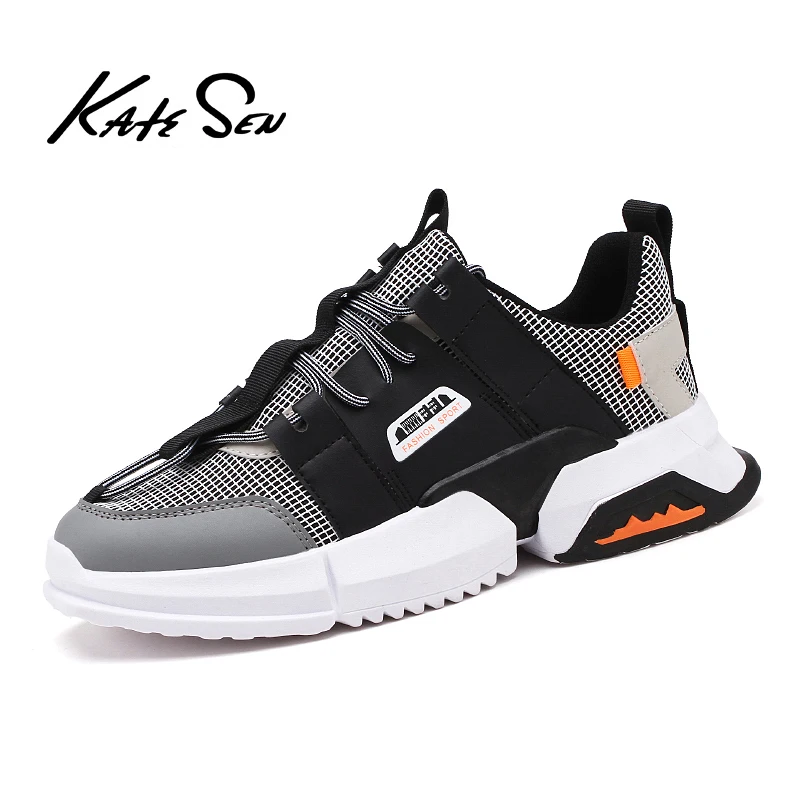 

KATESEN fashion men's sneakers Flyknit breathable casual shoes lightweight non-slip Tenis Masculino Outdoor Walkng Jogging Shoes