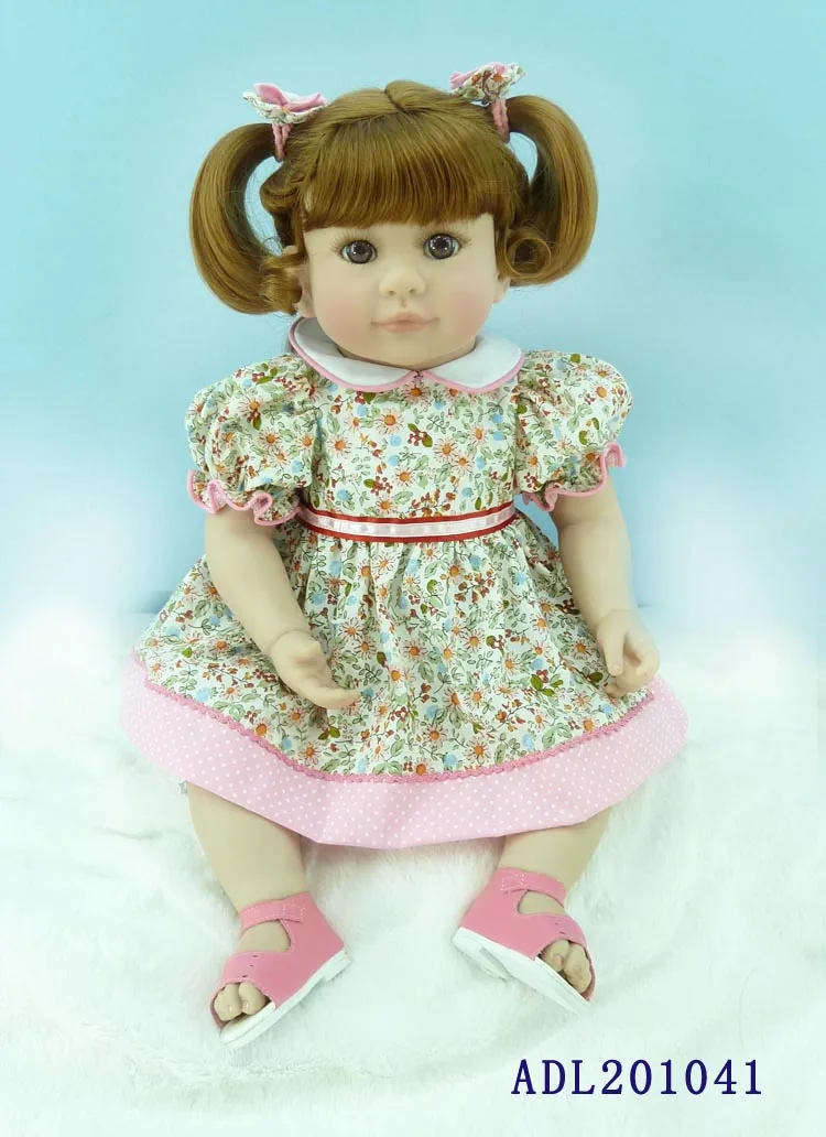 20 inch 50cm Silicone baby reborn dolls Children s toys flower skirt girl